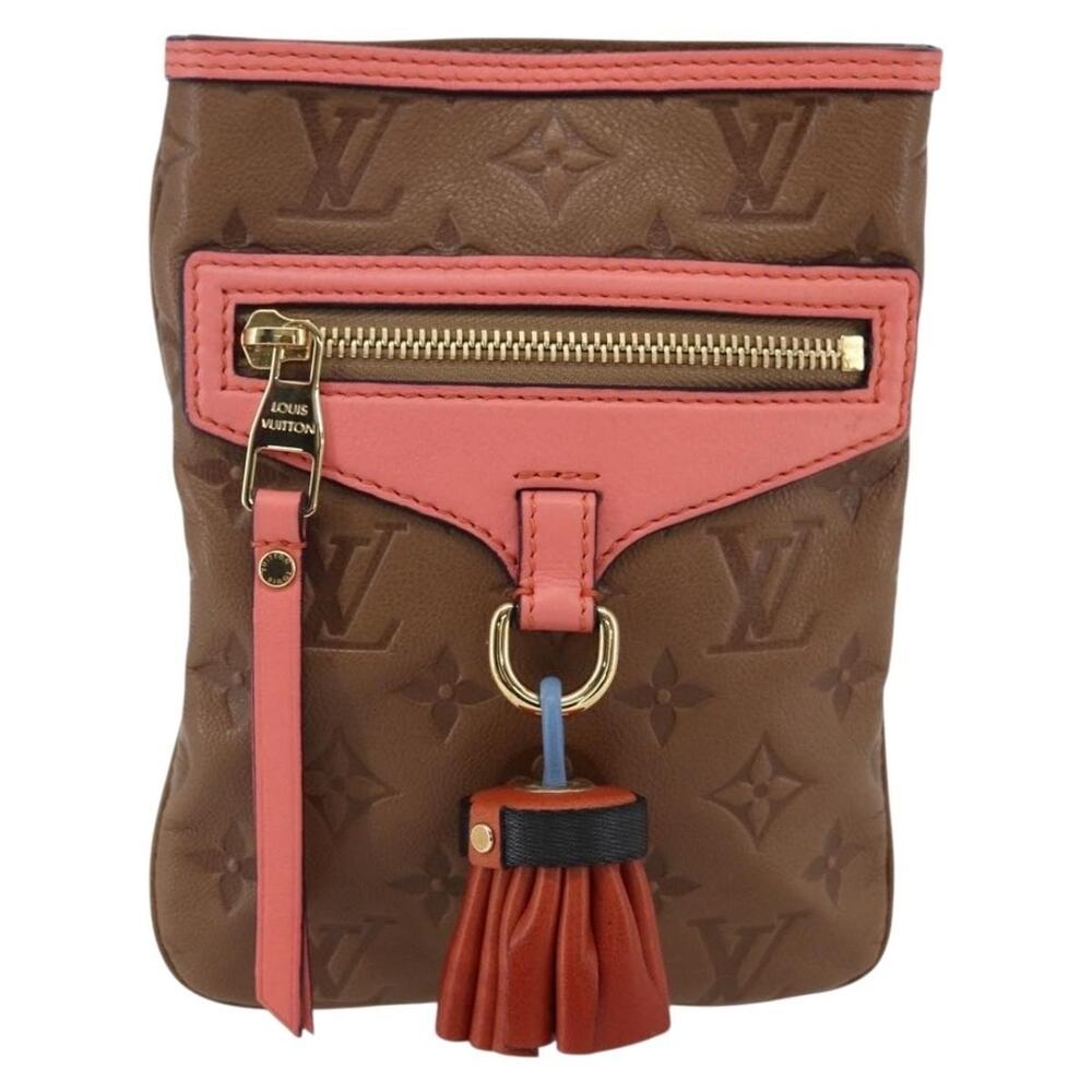 Louis Vuitton Monogram Empreinte Flat Shoulder Bag Brown